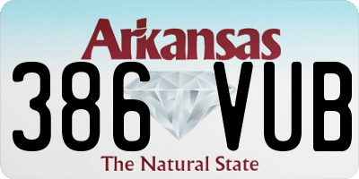AR license plate 386VUB