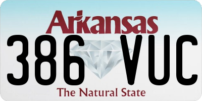 AR license plate 386VUC