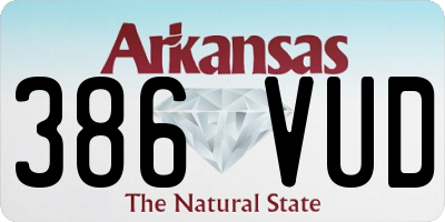 AR license plate 386VUD