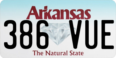 AR license plate 386VUE