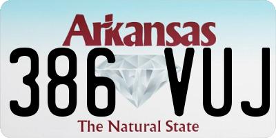 AR license plate 386VUJ