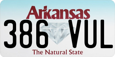 AR license plate 386VUL