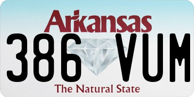 AR license plate 386VUM