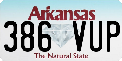 AR license plate 386VUP