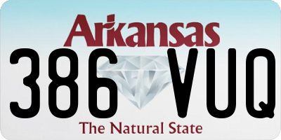 AR license plate 386VUQ