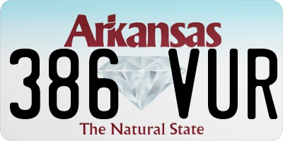 AR license plate 386VUR