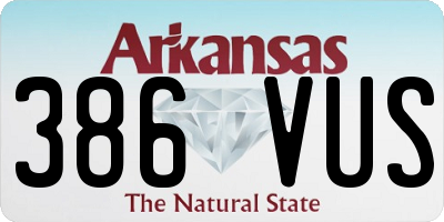 AR license plate 386VUS