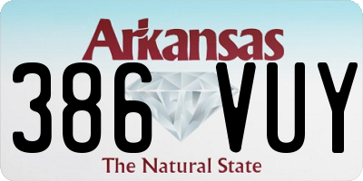 AR license plate 386VUY