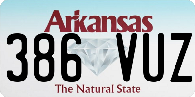 AR license plate 386VUZ