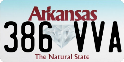 AR license plate 386VVA