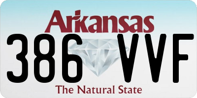 AR license plate 386VVF