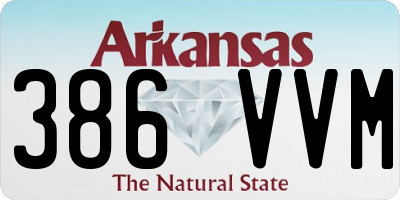 AR license plate 386VVM