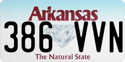 AR license plate 386VVN