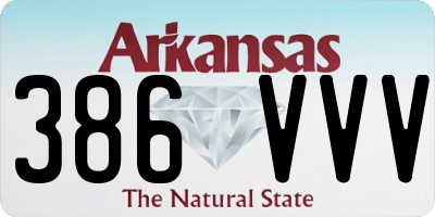 AR license plate 386VVV
