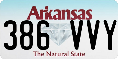 AR license plate 386VVY