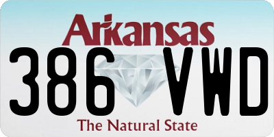 AR license plate 386VWD