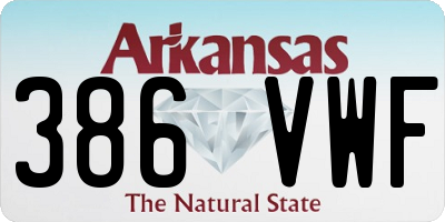 AR license plate 386VWF