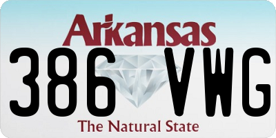 AR license plate 386VWG