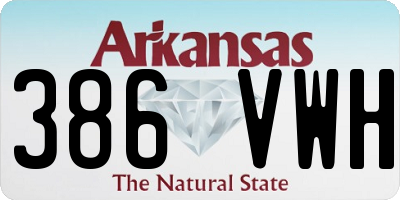 AR license plate 386VWH