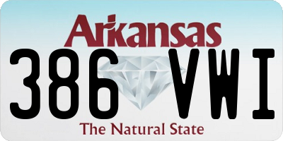 AR license plate 386VWI