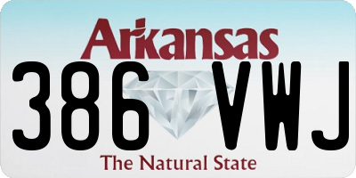 AR license plate 386VWJ