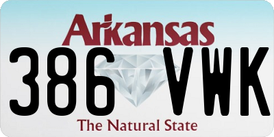 AR license plate 386VWK