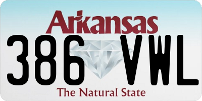 AR license plate 386VWL
