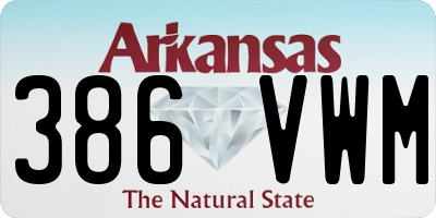 AR license plate 386VWM