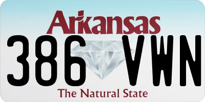 AR license plate 386VWN