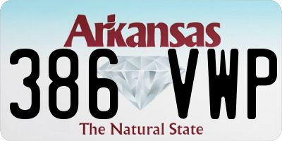 AR license plate 386VWP