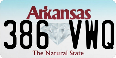 AR license plate 386VWQ