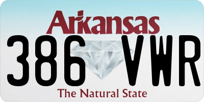 AR license plate 386VWR
