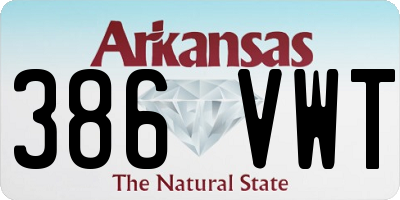 AR license plate 386VWT