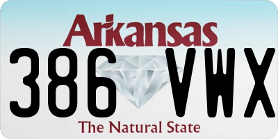 AR license plate 386VWX