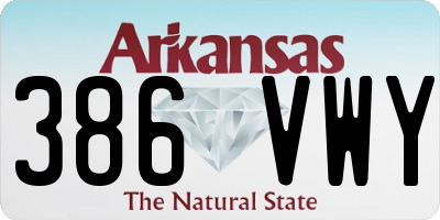 AR license plate 386VWY
