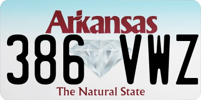 AR license plate 386VWZ