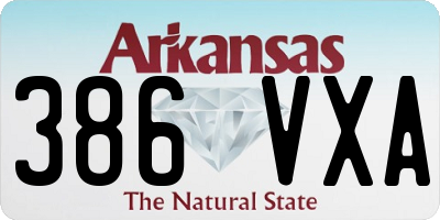 AR license plate 386VXA