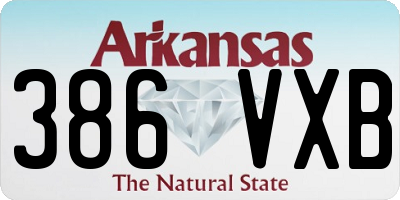 AR license plate 386VXB