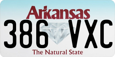 AR license plate 386VXC