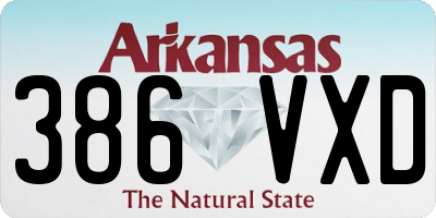 AR license plate 386VXD