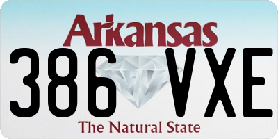 AR license plate 386VXE