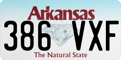 AR license plate 386VXF