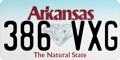 AR license plate 386VXG