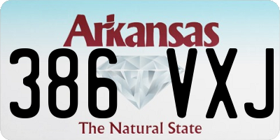 AR license plate 386VXJ