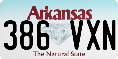 AR license plate 386VXN