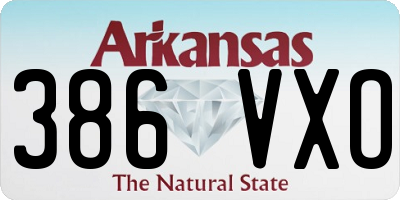 AR license plate 386VXO