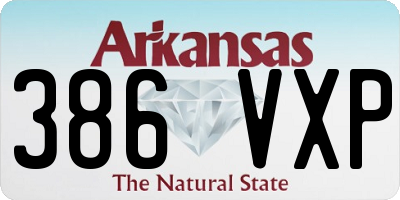 AR license plate 386VXP