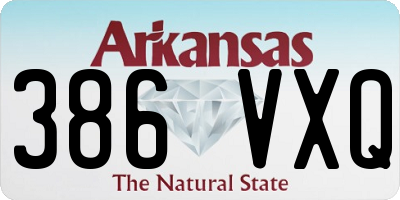 AR license plate 386VXQ