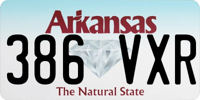 AR license plate 386VXR