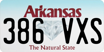 AR license plate 386VXS